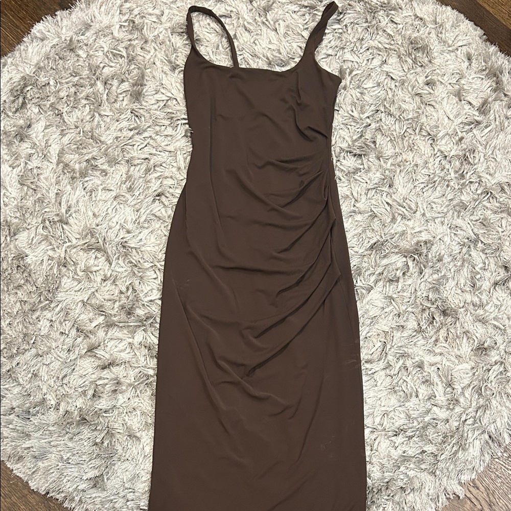 bec + bridge Chocolate Brown Midi Dress